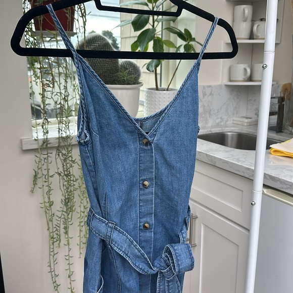 J Brand Carmela Chambray Denim Belted Button Front Mini Dress - Picture 4 of 10